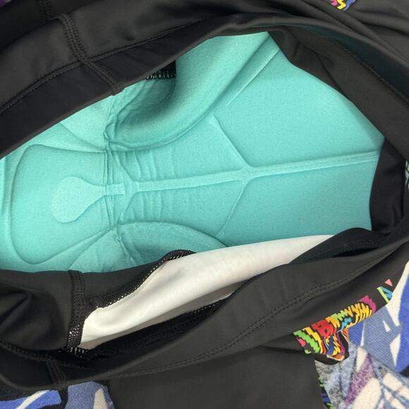 Beroy Cycling Shorts Womens Medium Black Multicolor Padded Chamois Pockets Bike - Picture 6 of 6